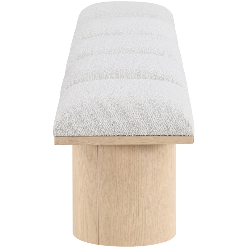 Meridian Furniture Pavilion Cream Boucle Fabric Bench