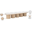 Meridian Furniture Pavilion Cream Boucle Fabric Bench