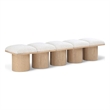 Meridian Furniture Pavilion Cream Boucle Fabric Bench
