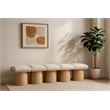 Meridian Furniture Pavilion Cream Boucle Fabric Bench