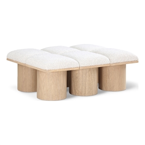 Meridian Furniture Pavilion Cream Boucle Fabric Bench