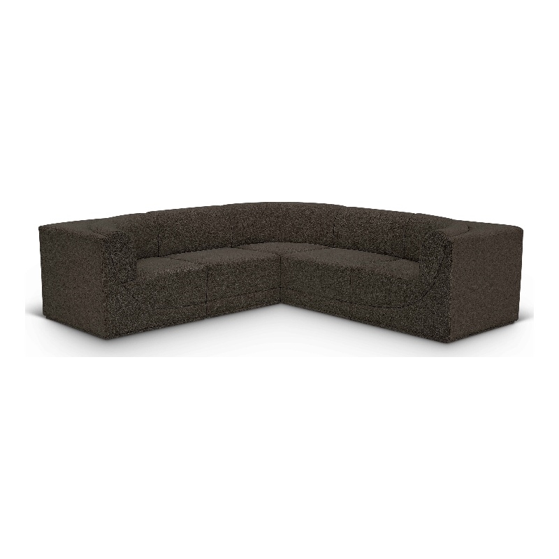 Meridian Furniture Ollie Brown Boucle Fabric Modular Sectional