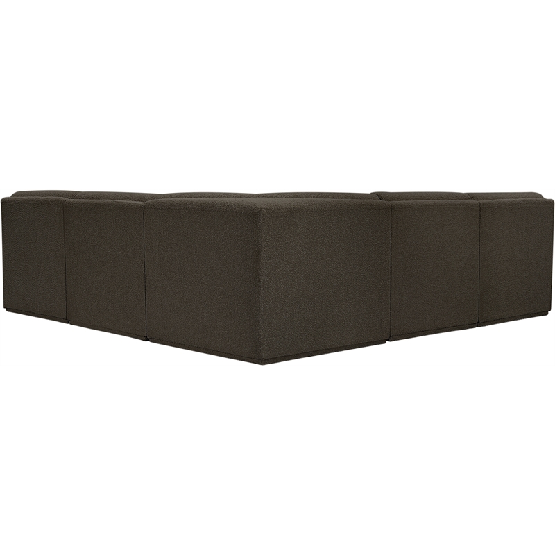 Meridian Furniture Ollie Brown Boucle Fabric Modular Sectional