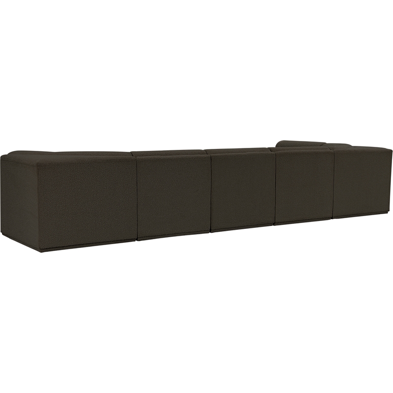 Meridian Furniture Ollie Brown Boucle Fabric Modular Sectional