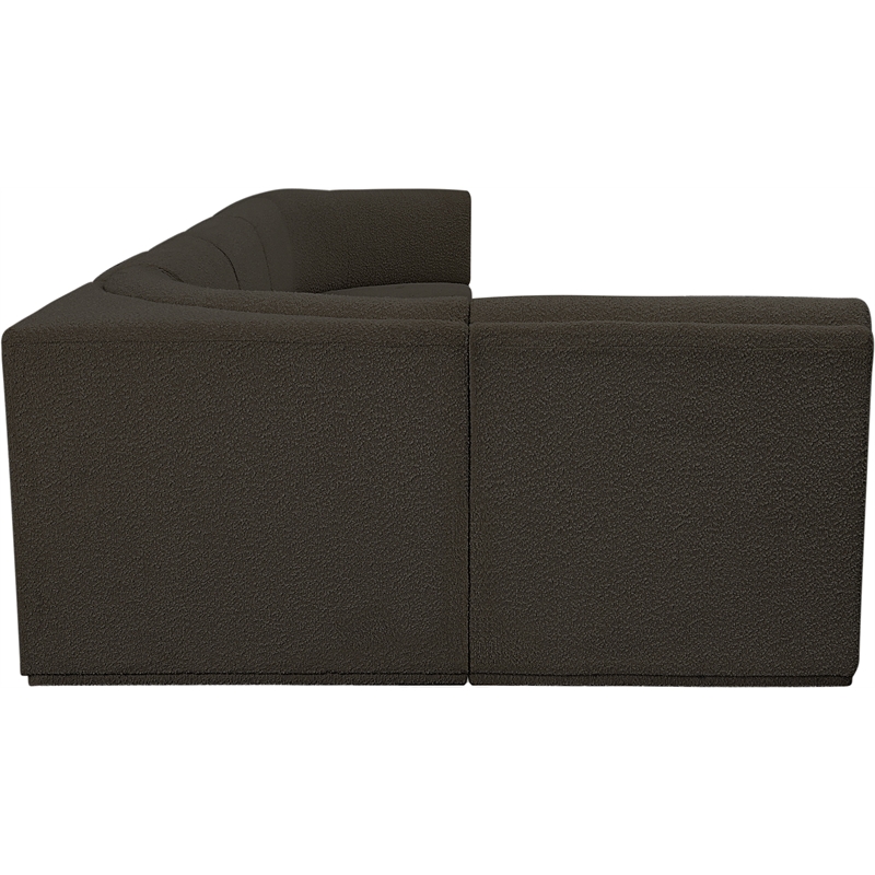 Meridian Furniture Ollie Brown Boucle Fabric Modular Sectional