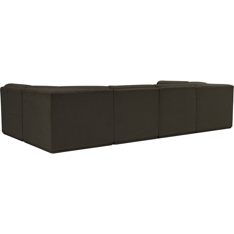 Meridian Furniture Ollie Brown Boucle Fabric Modular Sectional