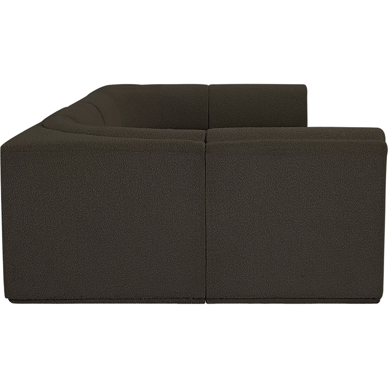 Meridian Furniture Ollie Brown Boucle Fabric Modular Sectional