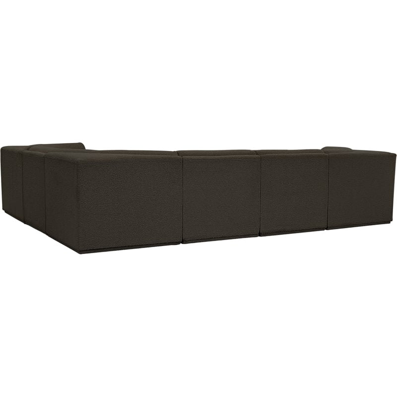 Meridian Furniture Ollie Brown Boucle Fabric Modular Sectional