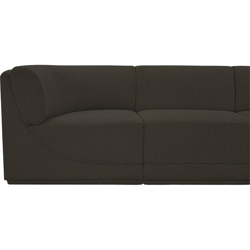 Meridian Furniture Ollie Brown Boucle Fabric Modular Sectional