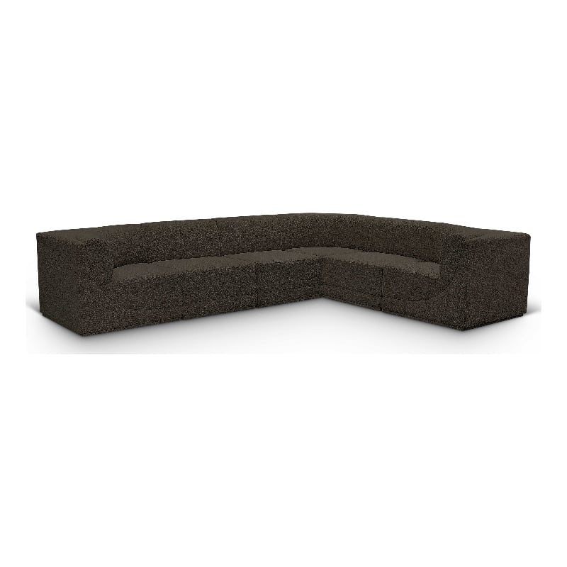 Meridian Furniture Ollie Brown Boucle Fabric Modular Sectional