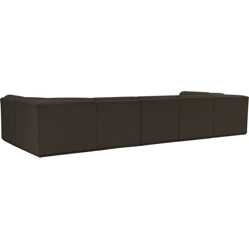 Meridian Furniture Ollie Brown Boucle Fabric Modular Sectional