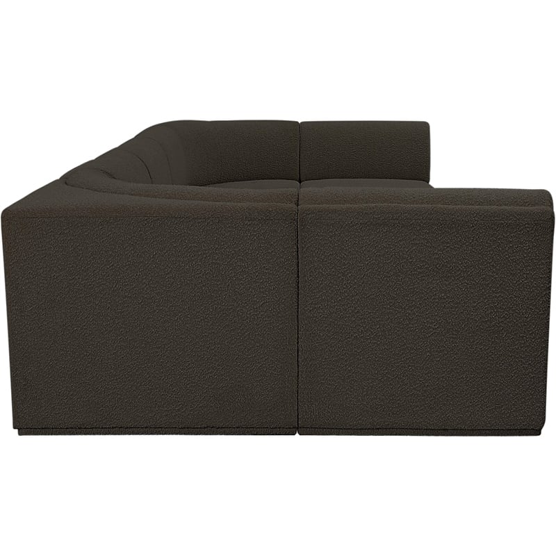 Meridian Furniture Ollie Brown Boucle Fabric Modular Sectional