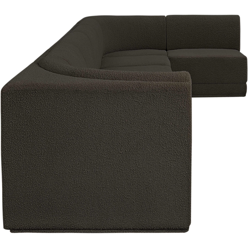 Meridian Furniture Ollie Brown Boucle Fabric Modular Sectional
