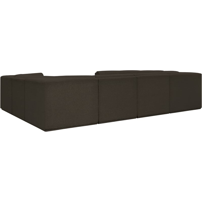 Meridian Furniture Ollie Brown Boucle Fabric Modular Sectional