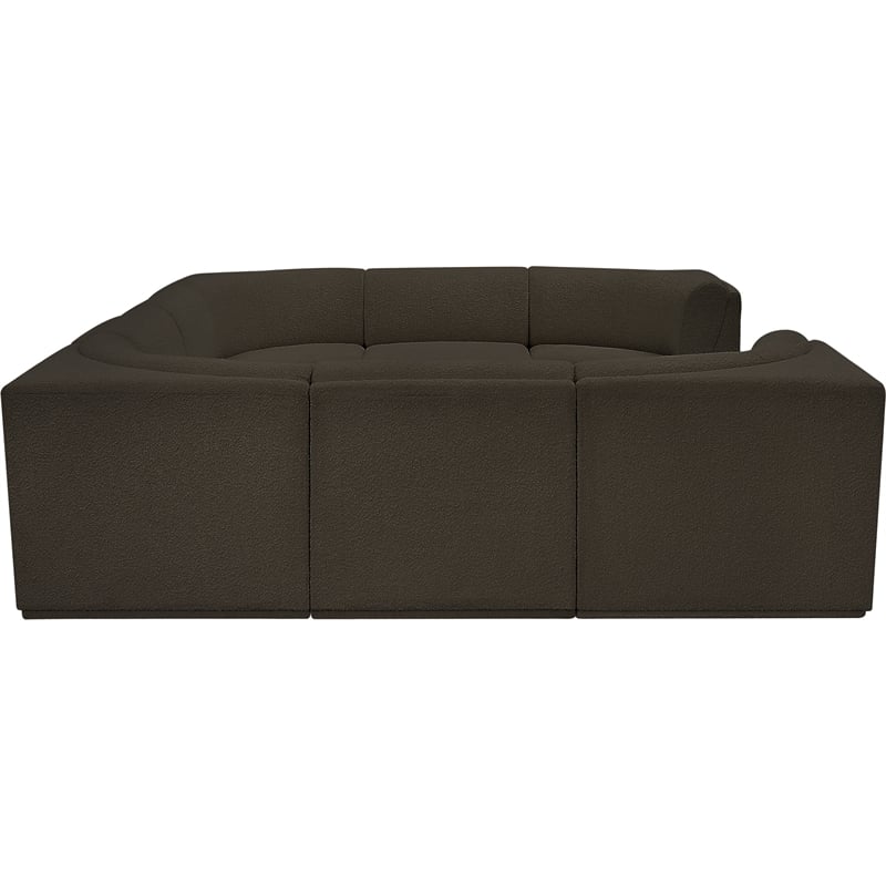 Meridian Furniture Ollie Brown Boucle Fabric Modular Sectional