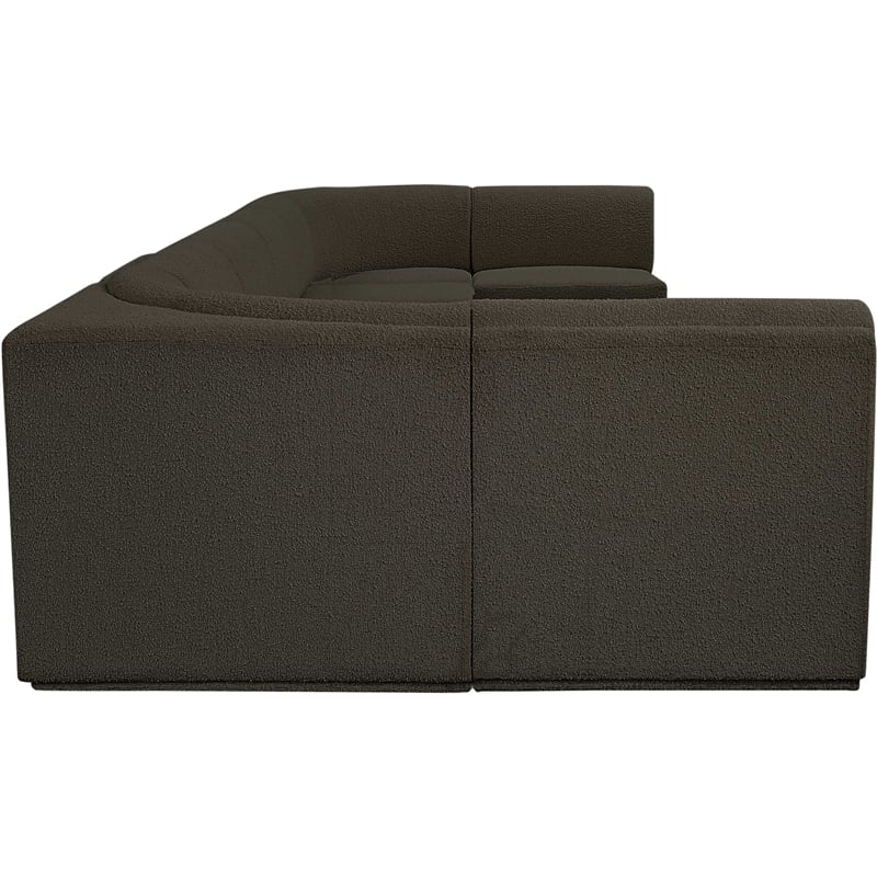 Meridian Furniture Ollie Brown Boucle Fabric Modular Sectional