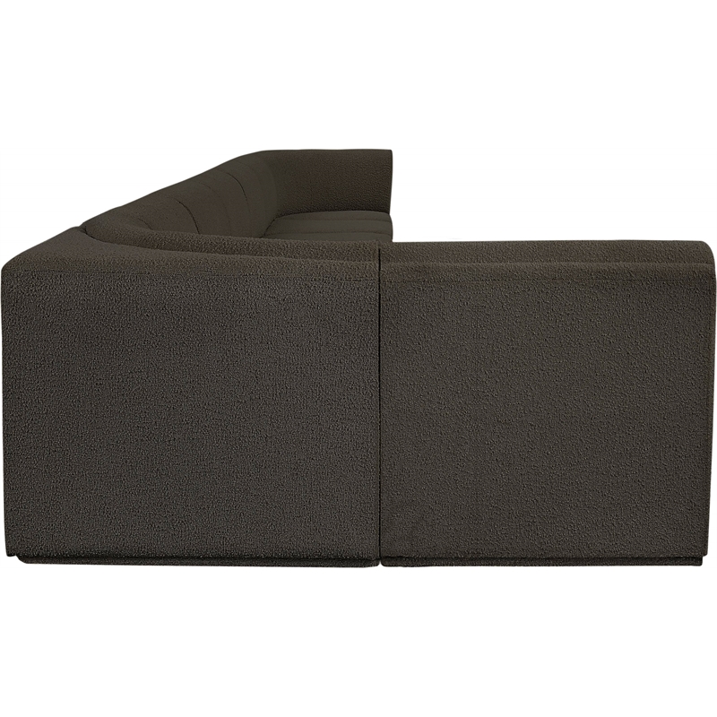 Meridian Furniture Ollie Brown Boucle Fabric Modular Sectional