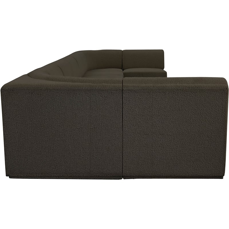 Meridian Furniture Ollie Brown Boucle Fabric Modular Sectional