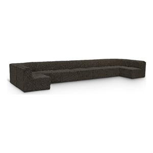 Meridian Furniture Ollie Brown Boucle Fabric Modular Sectional
