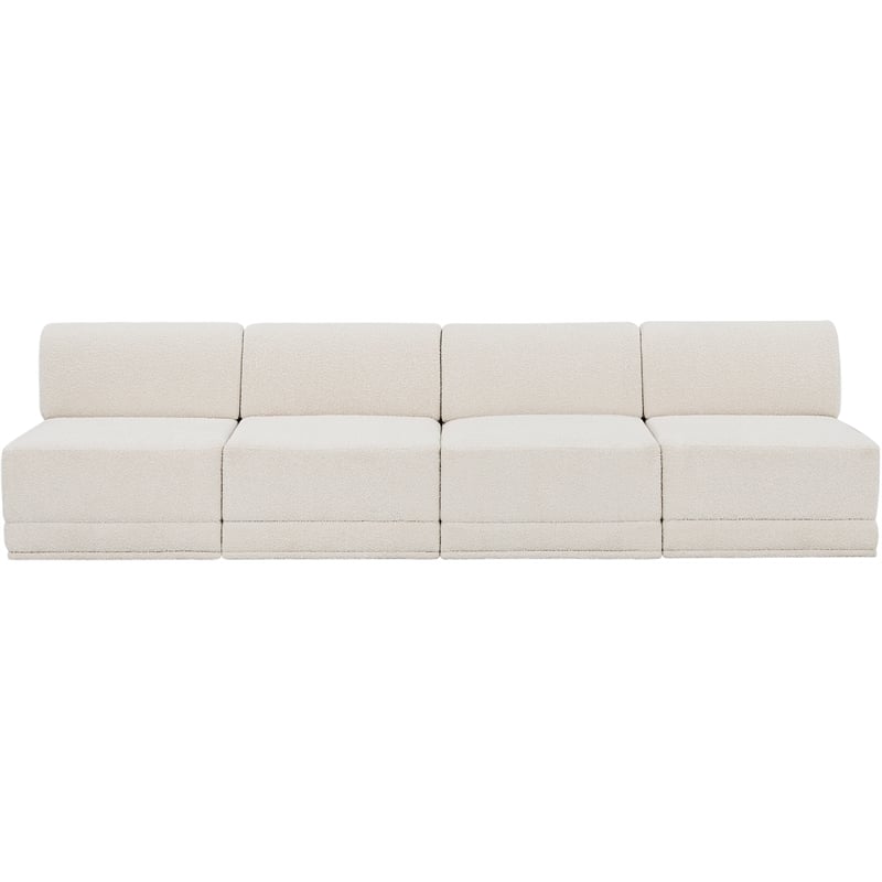 Meridian Furniture Ollie Cream Boucle Fabric Modular Sofa