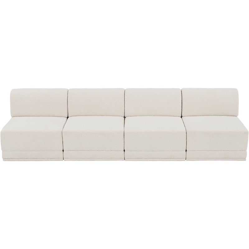 Meridian Furniture Ollie Cream Boucle Fabric Modular Sofa