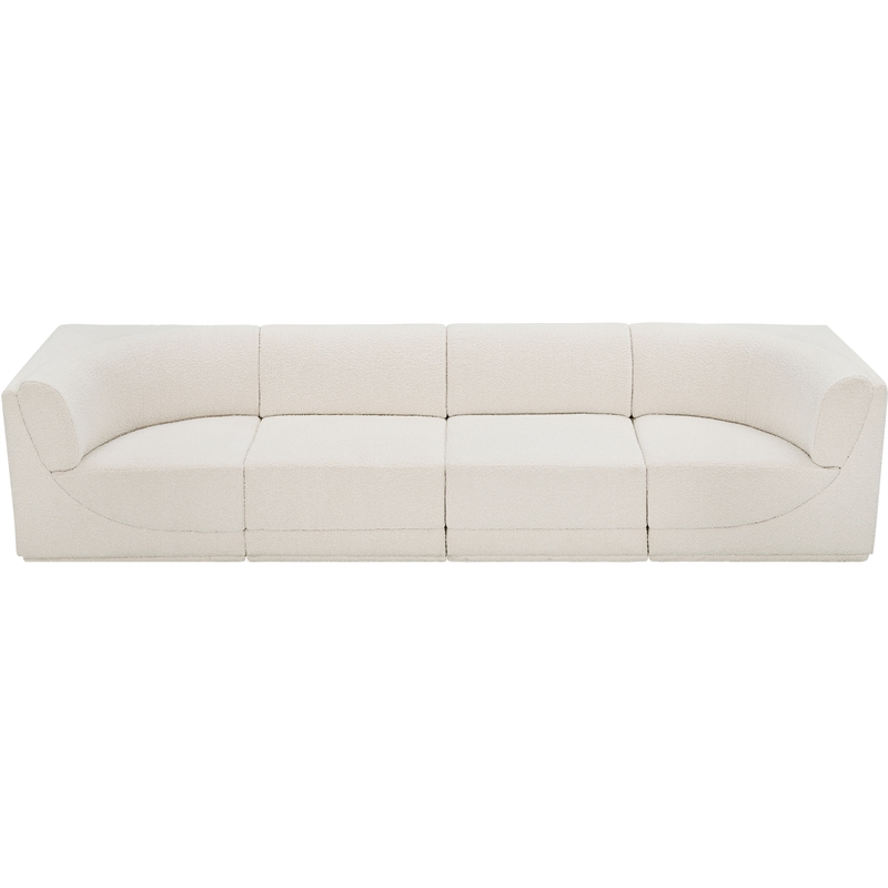 Meridian Furniture Ollie Cream Boucle Fabric Modular Sofa