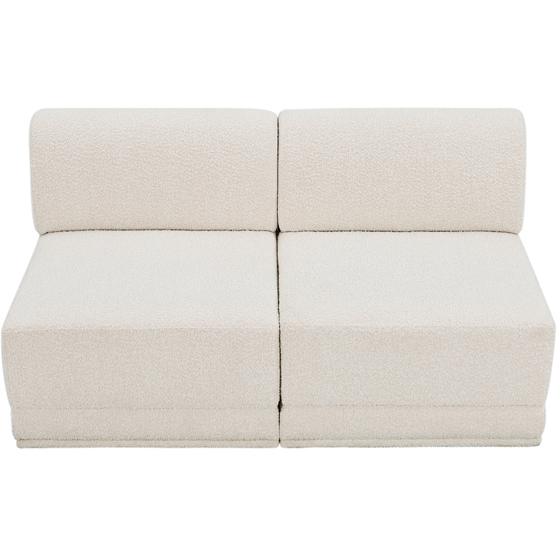 Meridian Furniture Ollie Cream Boucle Fabric Modular Sofa