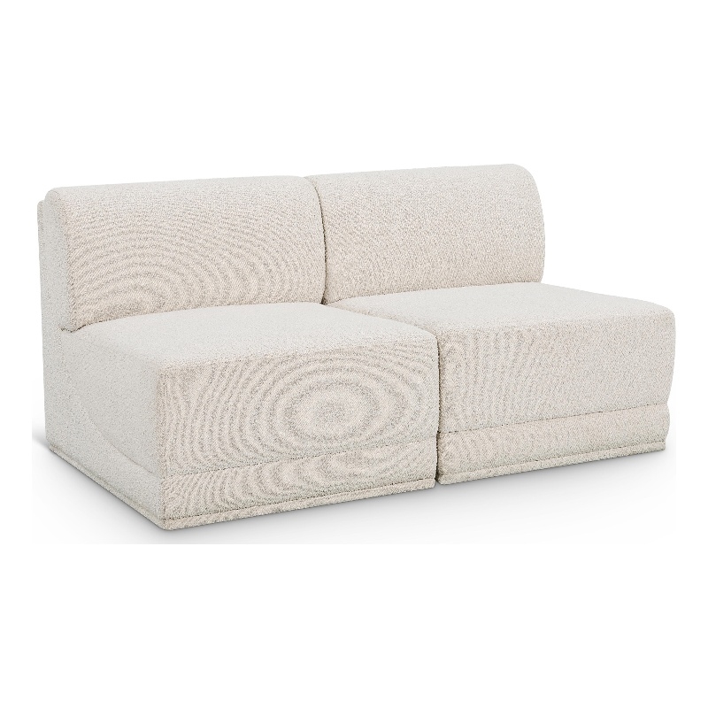 Meridian Furniture Ollie Cream Boucle Fabric Modular Sofa