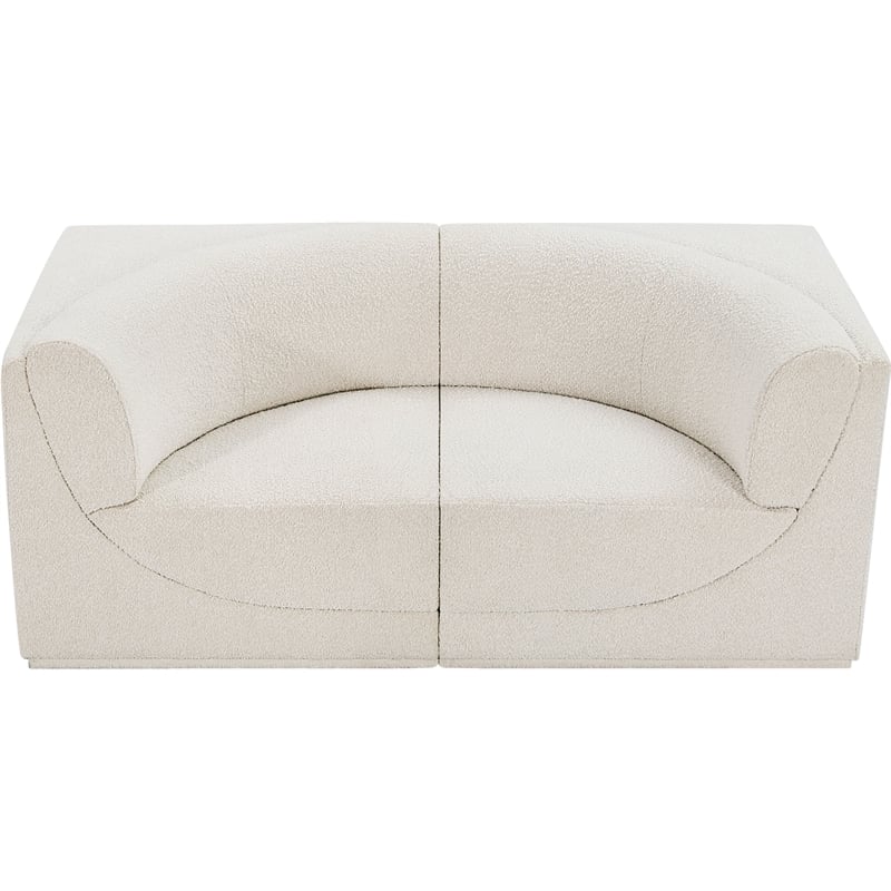 Meridian Furniture Ollie Cream Boucle Fabric Modular Sofa
