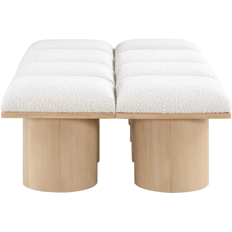 Meridian Furniture Pavilion Cream Boucle Fabric Bench