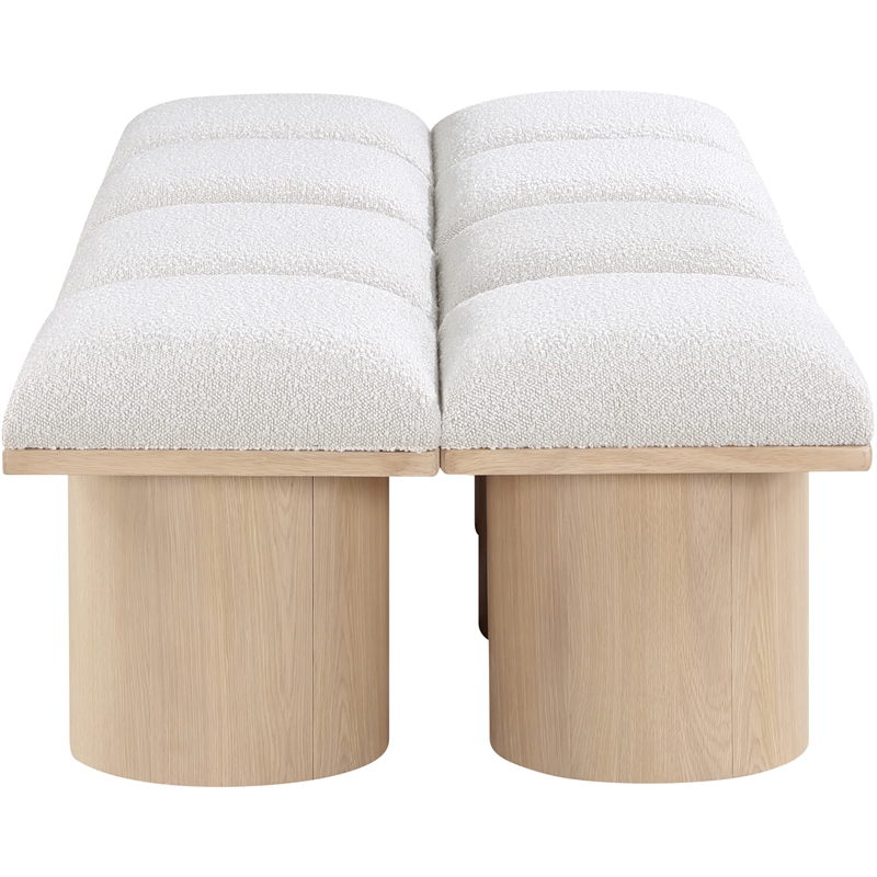 Meridian Furniture Pavilion Cream Boucle Fabric Bench