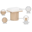 Meridian Furniture Pavilion Cream Boucle Fabric Bench/Stool