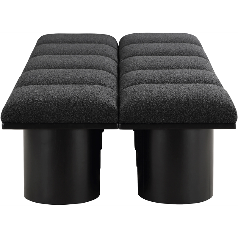 Meridian Furniture Pavilion Black Boucle Fabric Bench