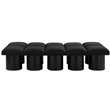 Meridian Furniture Pavilion Black Boucle Fabric Bench