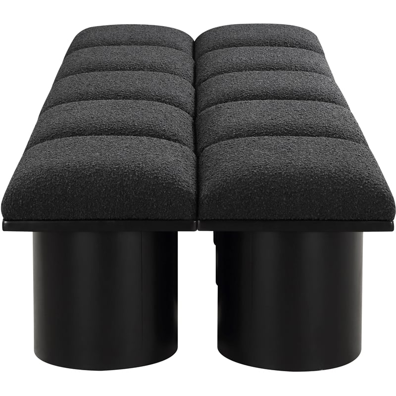 Meridian Furniture Pavilion Black Boucle Fabric Bench
