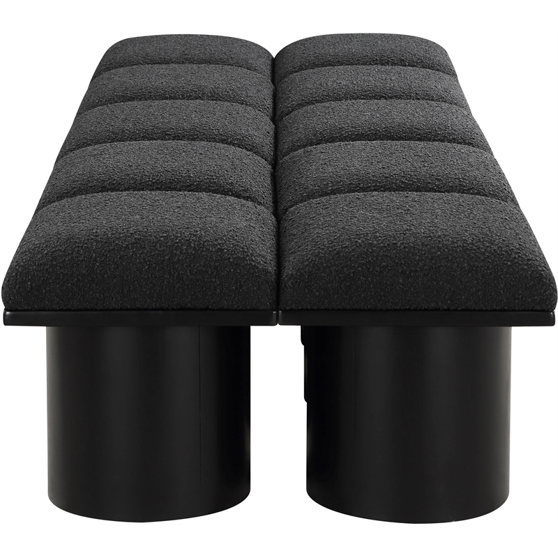 Meridian Furniture Pavilion Black Boucle Fabric Bench