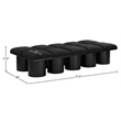 Meridian Furniture Pavilion Black Boucle Fabric Bench