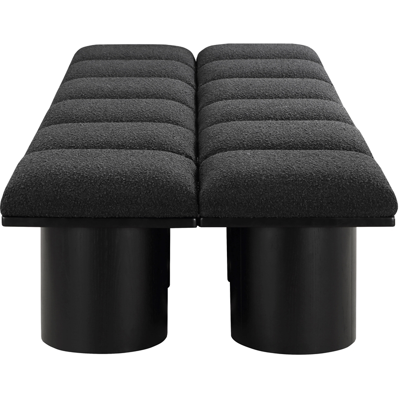 Meridian Furniture Pavilion Black Boucle Fabric Bench