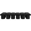 Meridian Furniture Pavilion Black Boucle Fabric Bench