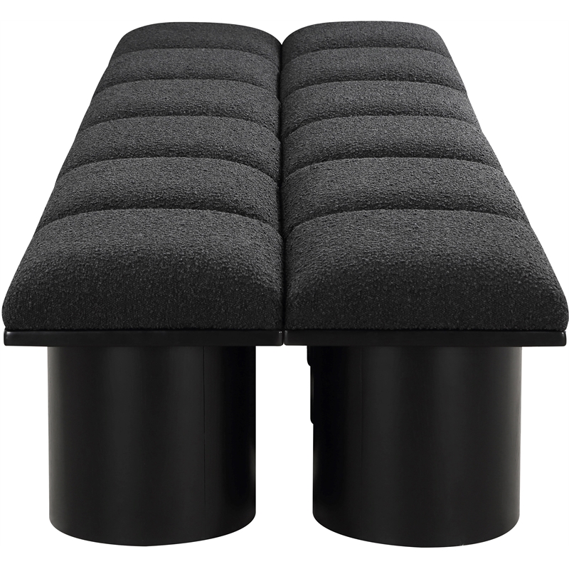 Meridian Furniture Pavilion Black Boucle Fabric Bench