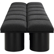 Meridian Furniture Pavilion Black Boucle Fabric Bench