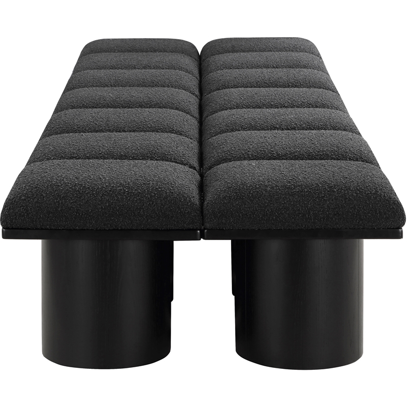 Meridian Furniture Pavilion Black Boucle Fabric Bench