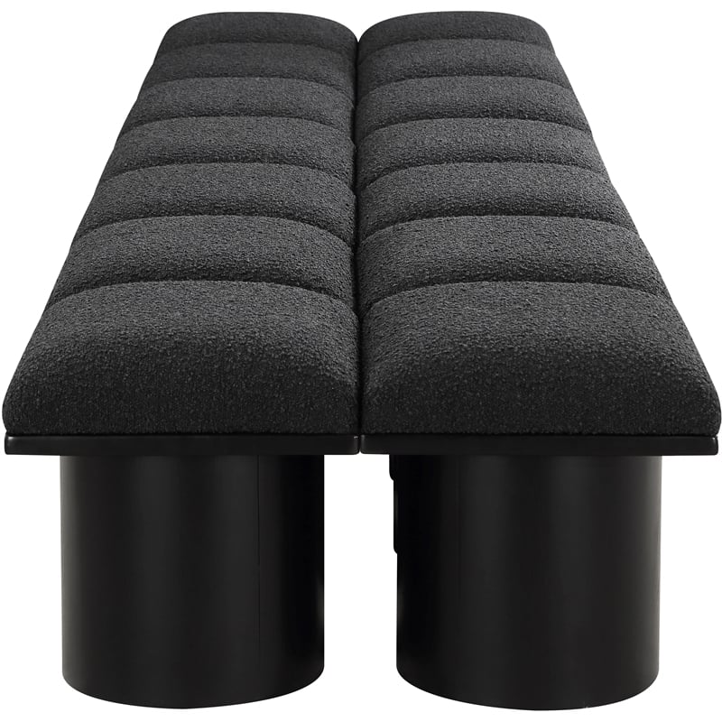 Meridian Furniture Pavilion Black Boucle Fabric Bench