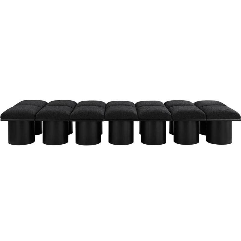 Meridian Furniture Pavilion Black Boucle Fabric Bench