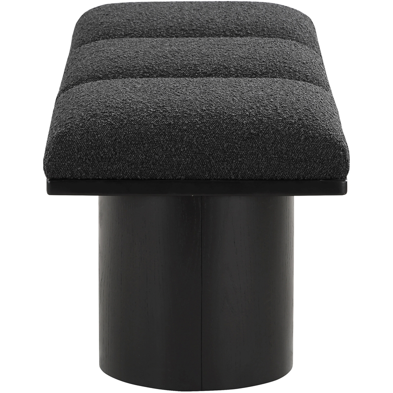 Meridian Furniture Pavilion Black Boucle Fabric Bench