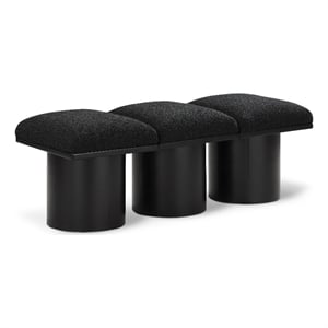 Meridian Furniture Pavilion Black Boucle Fabric Bench