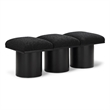 Meridian Furniture Pavilion Black Boucle Fabric Bench