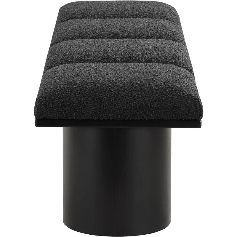 Meridian Furniture Pavilion Black Boucle Fabric Bench