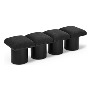 Meridian Furniture Pavilion Black Boucle Fabric Bench