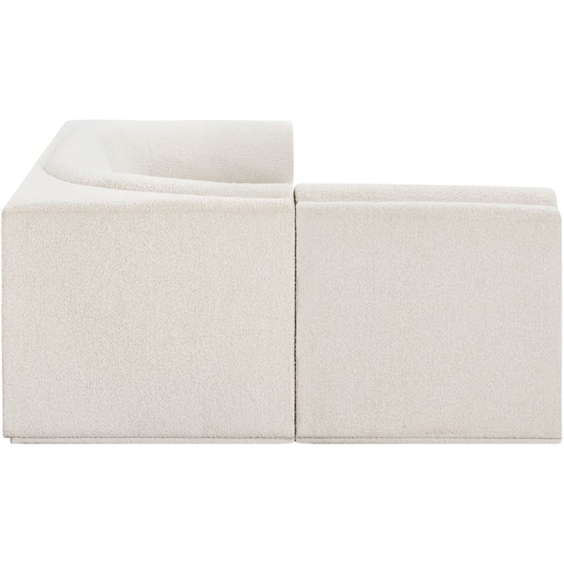 Meridian Furniture Ollie Cream Boucle Fabric Modular Sectional